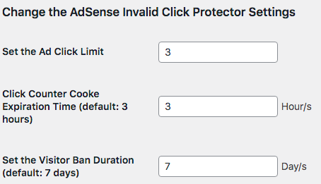 AdSense Invalid Click Protector画面